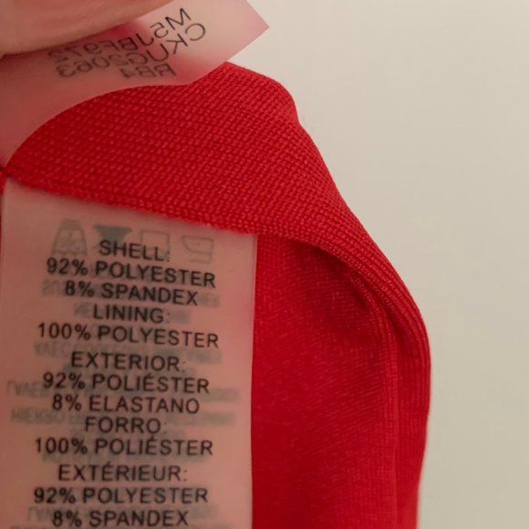 Calvin Klein Fit & Flare Velvet Scuba Dress, Red - Picture 12 of 14